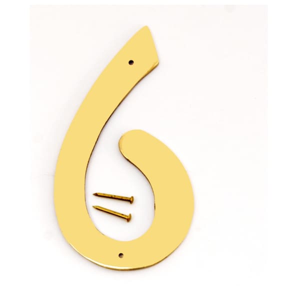 Hy-Ko 4In Decorative Brass Number 6, 10PK A20096 - main